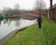 Kim talking to a swan