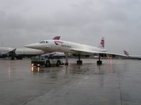 Concorde waiting to cross the road; Copyright Peter Sheil 2003