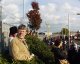 Crowd waiting for 3 Concordes; Copyright Peter Sheil 2003